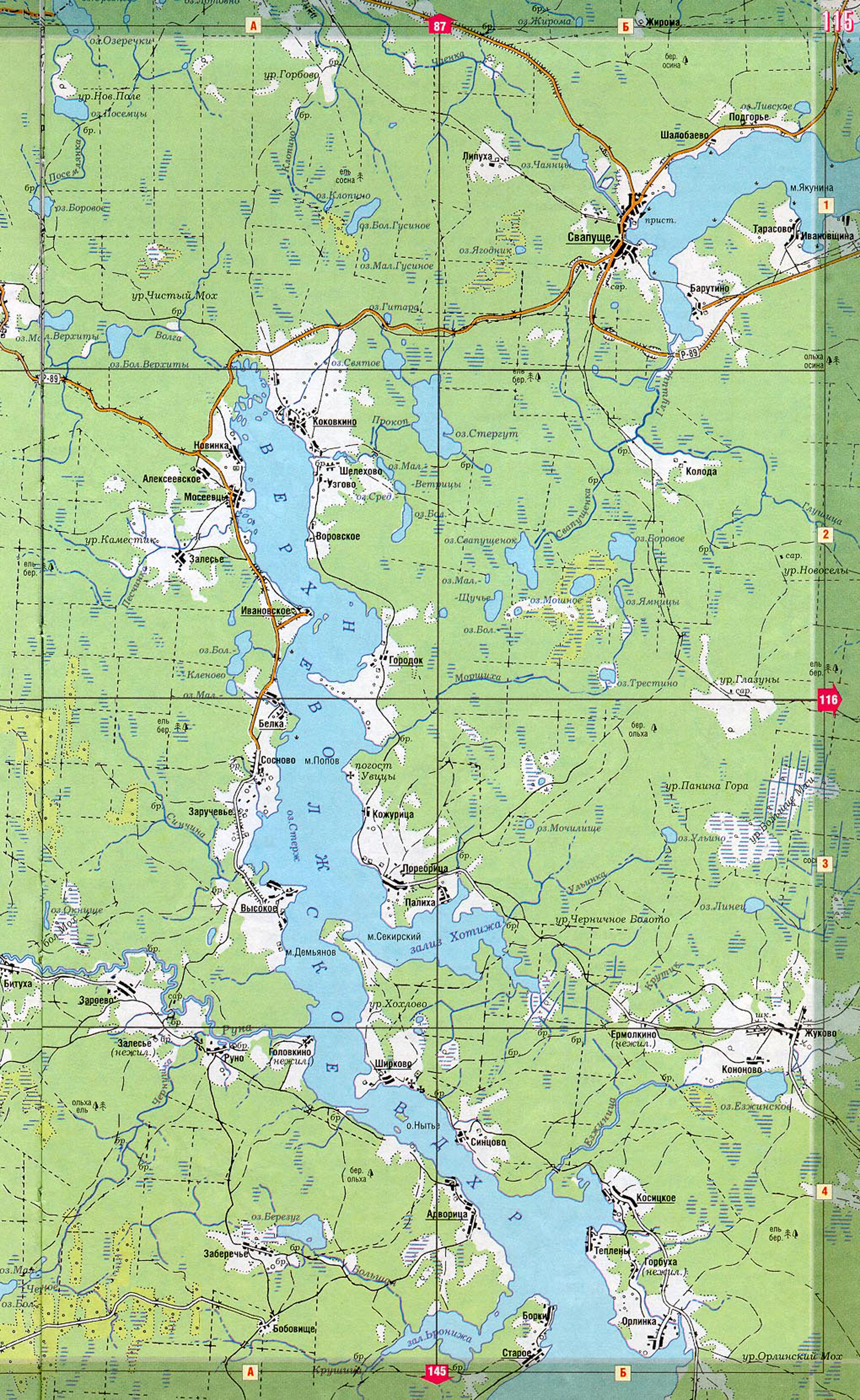 озера в тверской области на карте